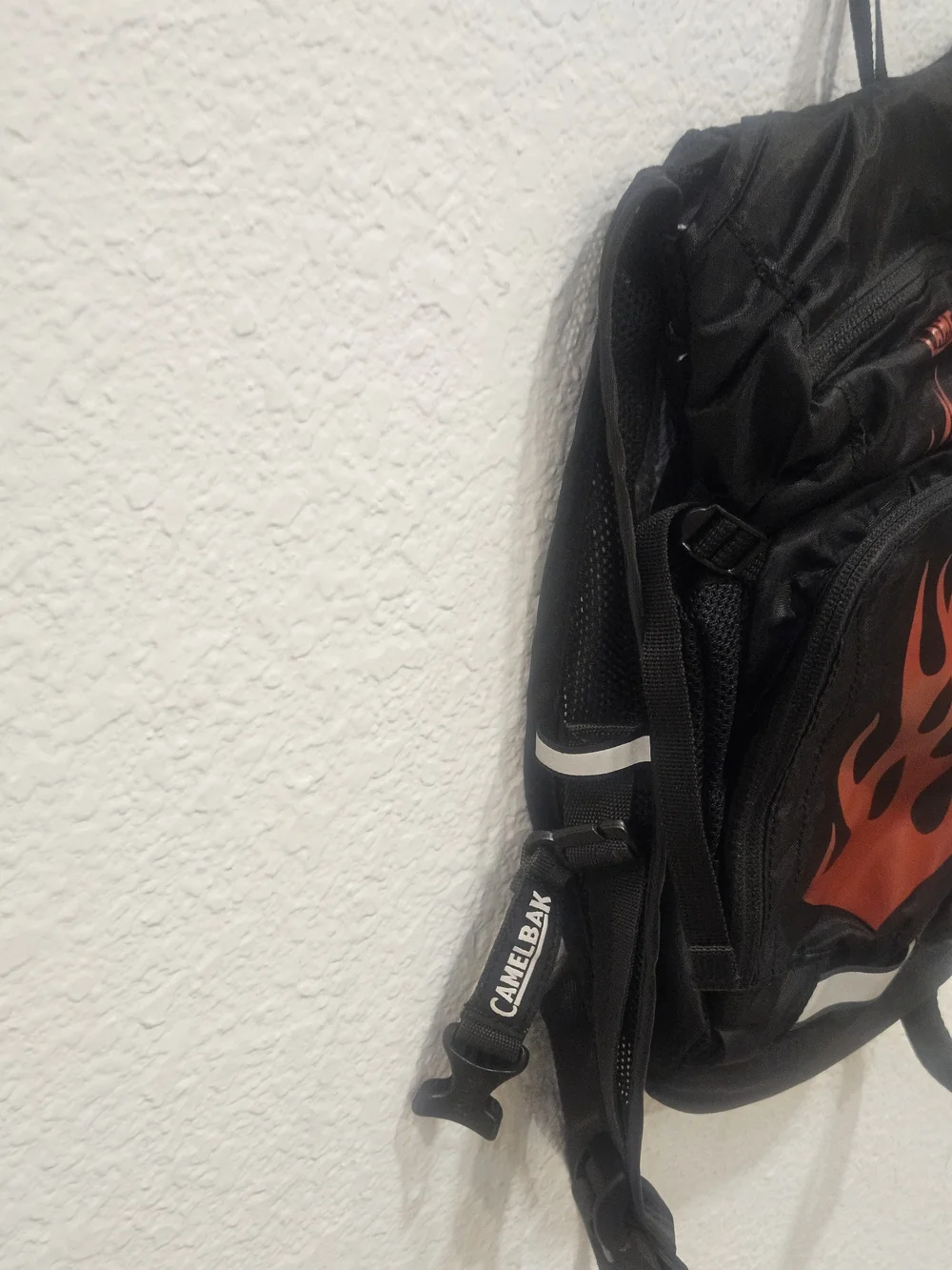CamelBak Mini M.U.L.E. Kids Hydration Backpack Black Red Flames - NO RESERVOIR